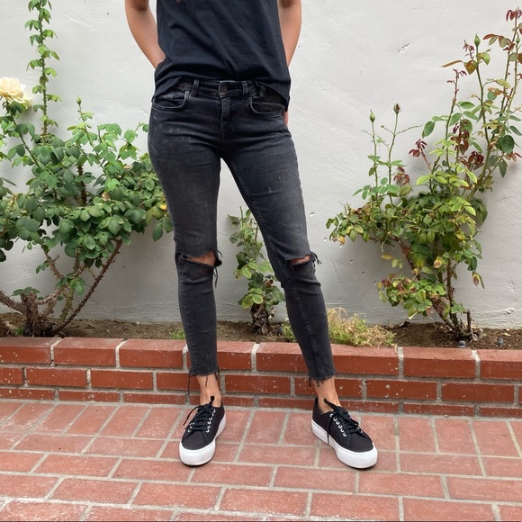 Zara Denim - Ripped Black Zara Jeans with Raw Hem